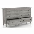 Home Square Set of 2 Transitional Wood Dresser and Chest in Gray Oak