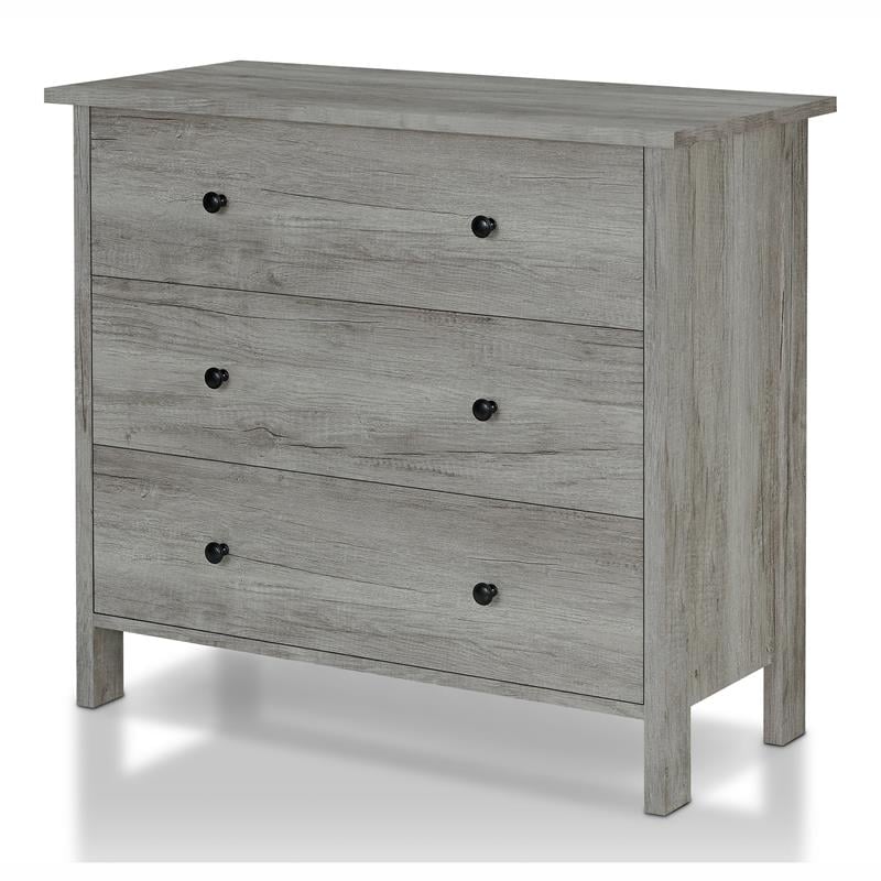 Home Square Set of 2 Transitional Wood Dresser and Chest in Gray Oak