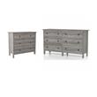 Home Square Set of 2 Transitional Wood Dresser and Chest in Gray Oak