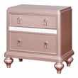 Home Square Set of 2 Solid Wood 2-Drawer Nightstands in Rose Gold