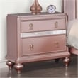 Home Square Set of 2 Solid Wood 2-Drawer Nightstands in Rose Gold