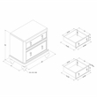 Home Square Set of 2 Solid Wood 2-Drawer Nightstands in Rose Gold
