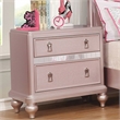 Home Square Set of 2 Solid Wood 2-Drawer Nightstands in Rose Gold