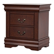 Home Square Set of 3 Transitional Wood 2 Nightstands and Dresser in Cherry