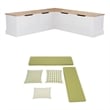 Home Square Set of a Backless Breakfast Nook and 5 Piece Cushion/Pillow