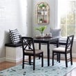 Home Square Set of a Backless Breakfast Nook and 5 Piece Cushion/Pillow