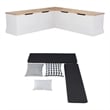 Home Square Set of a Backless Breakfast Nook and 5 Piece Cushion/Pillow