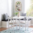Home Square Set of a Backless Breakfast Nook and 5 Piece Cushion/Pillow