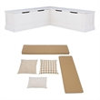 Home Square Set of a Backless Breakfast Nook and 5 Piece Cushion/Pillow
