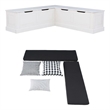 Home Square Set of a Backless Breakfast Nook and 5 Piece Cushion/Pillow