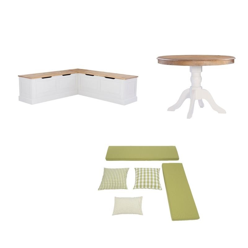 Home Square Set of a Kitchen Nook & Dining Table & 5 Piece Cushion/Pillow