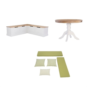Home Square Set of a Kitchen Nook & Dining Table & 5 Piece Cushion/Pillow
