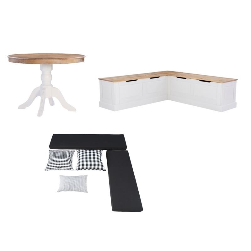 Home Square Set of a Kitchen Nook & Dining Table & 5 Piece Cushion/Pillow