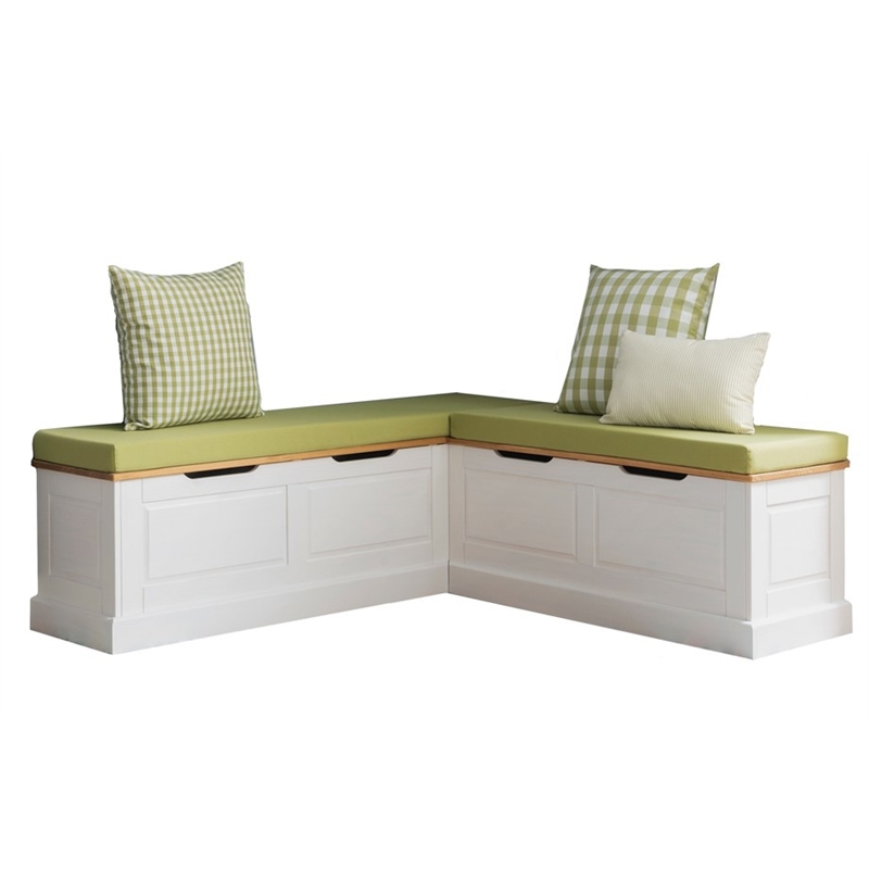 Home Square Set of a Kitchen Nook & Dining Table & 5 Piece Cushion/Pillow