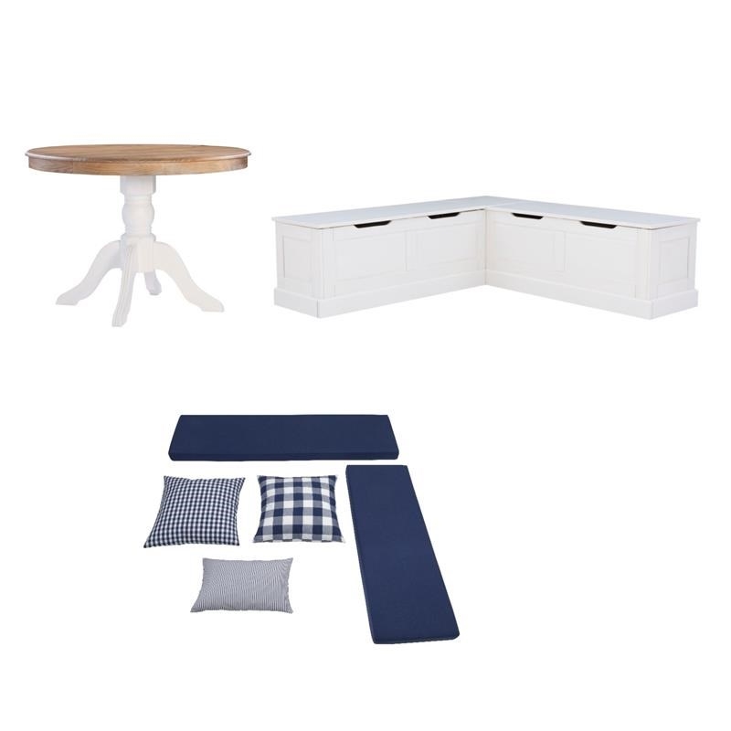 Home Square Set of a Kitchen Nook & Dining Table & 5 Piece Cushion/Pillow