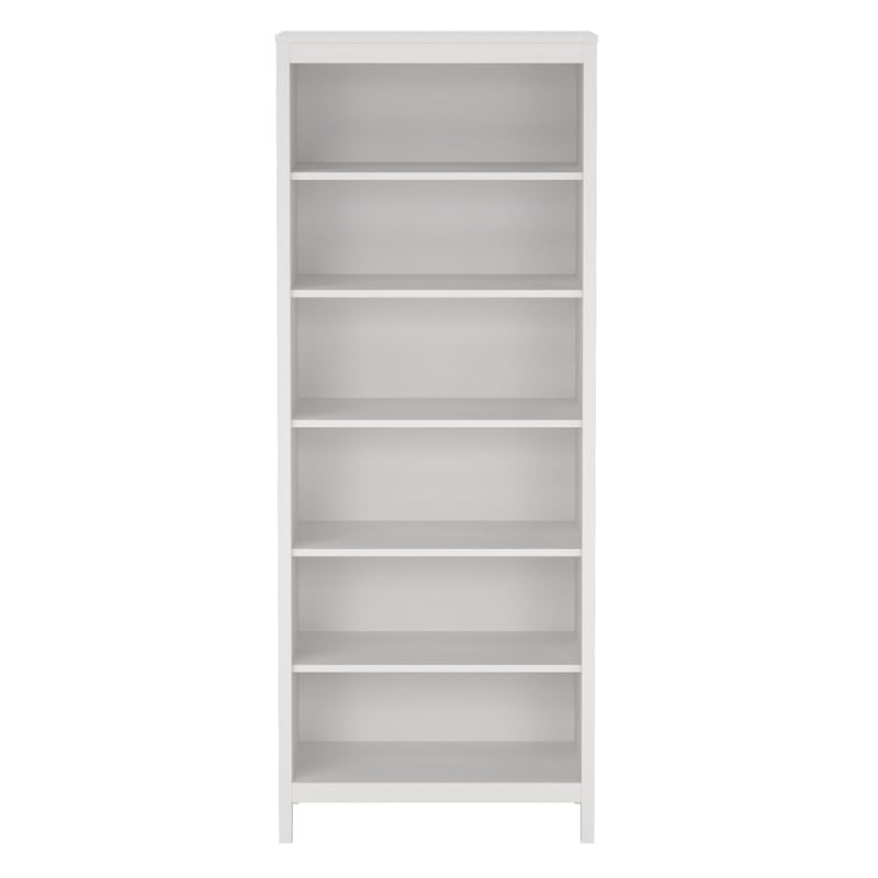 Home Square Set of 2 Adjustable 6 Shelf Bookcase & Writing Desk in White