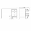 Home Square Set of 2 Adjustable 6 Shelf Bookcase & Writing Desk in White
