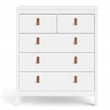 Home Square Set of 2 5-Drawer Chest & 2 Drawer Nightstand in White