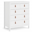 Home Square Set of 2 5-Drawer Chest & 2 Drawer Nightstand in White