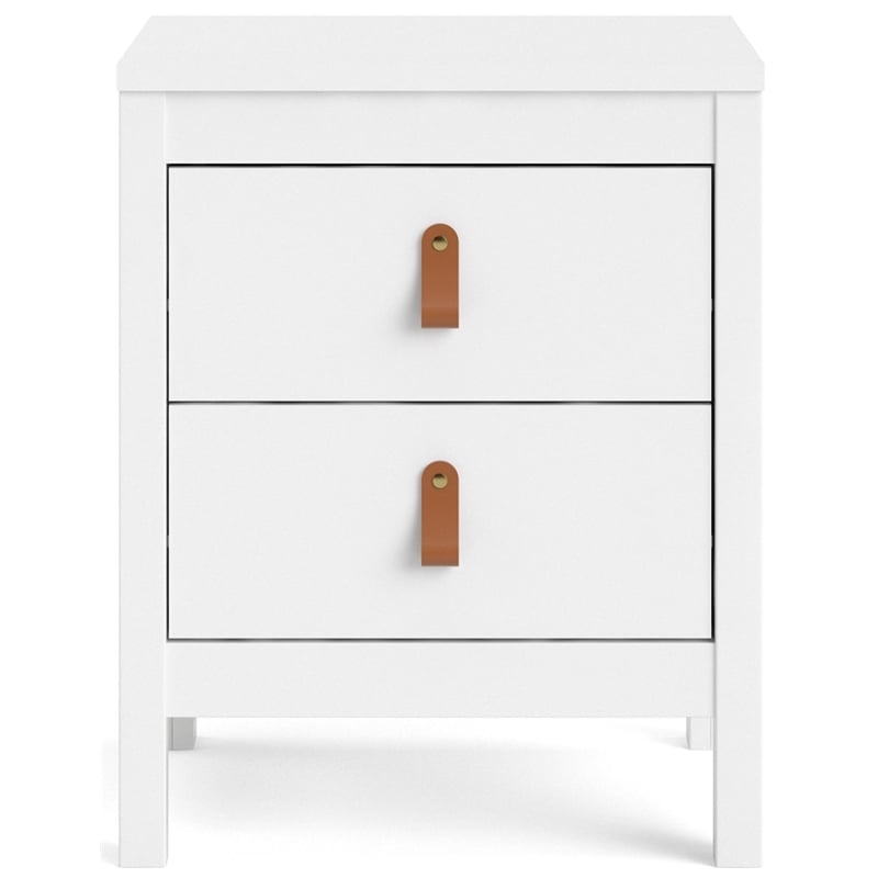 Home Square Set of 2 5-Drawer Chest & 2 Drawer Nightstand in White