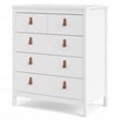 Home Square Set of 3 5-Drawer Chest & 2 Nightstands in White