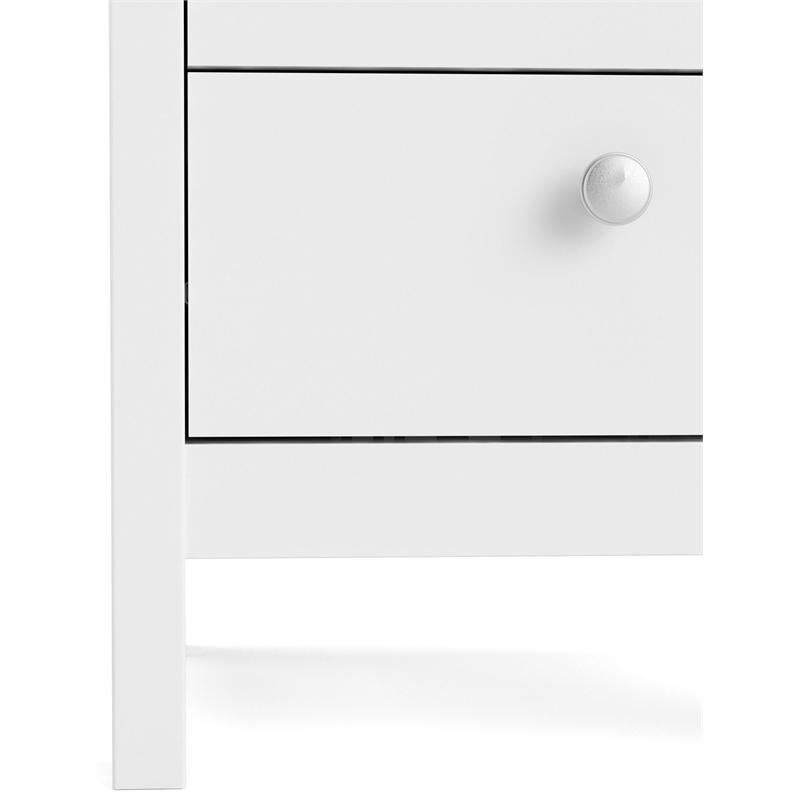 Home Square Set of 3 5-Drawer Chest & 2 Nightstands in White