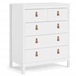 Home Square Set of 3 5-Drawer Chest & 2 Nightstands in White