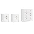 Home Square Set of 3 5-Drawer Chest & 2 Nightstands in White