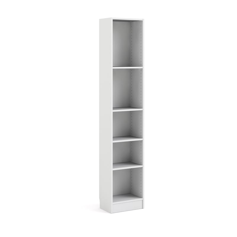 Home Square Set of 2 Home Computer Office Desk & 5-Shelf Bookcase in White