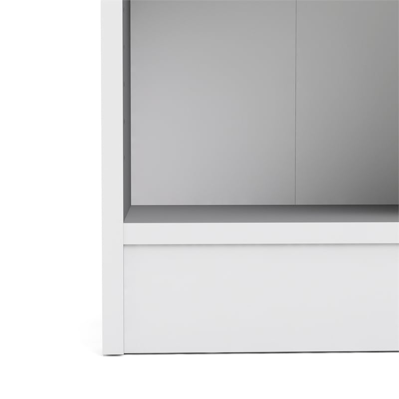 Home Square Set of 2 Home Computer Office Desk & 5-Shelf Bookcase in White