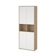 Home Square Set of 2 Desk with 5-Drawers & 6-Shelf Bookcase with Doors