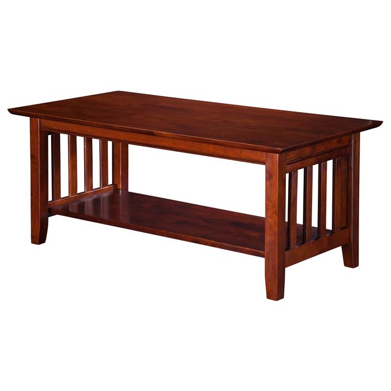 Home Square Set of 3 Wood Transitional Coffee Table & End Table in Walnut