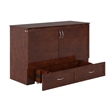 Home Square Set of 2 Queen Murphy Bed Chest with Mattress & Side Table in Walnut