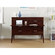 Home Square Set of 2 Walnut Full Size Murphy Bed Desk with Mattress & Side Table