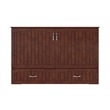 Home Square Set of 2 Queen Murphy Bed Chest with Mattress & Side Table in Walnut