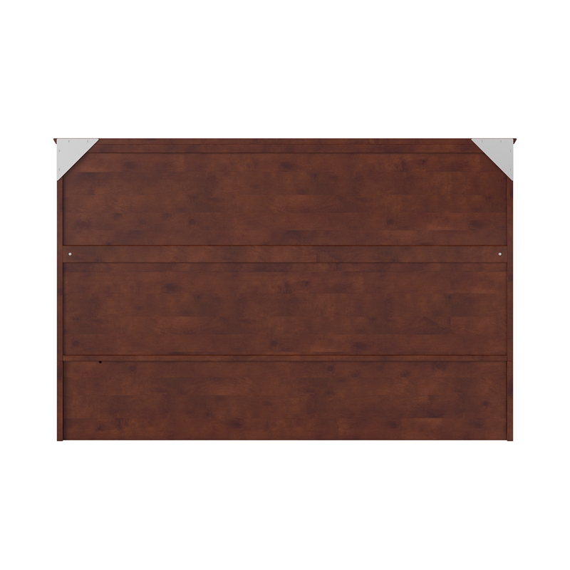 Home Square Set of 2 Queen Murphy Bed Chest with Mattress & Side Table in Walnut