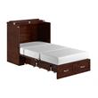 Home Square Set of 2 Twin Extra Long Murphy Bed Chest & Side Table in Walnut