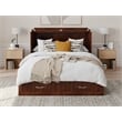 Home Square Set of 2 Murphy Full Bed Chest with Mattress & Side Table in Walnut