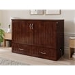 Home Square Set of 2 Murphy Full Bed Chest with Mattress & Side Table in Walnut