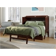 Home Square Set of 2 Walnut Full Size Murphy Bed Desk with Mattress & Side Table