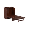 Home Square Set of 2 Walnut Twin XL Murphy Bed Chest with Mattress & Side Table