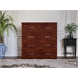 Home Square Set of 2 Walnut Twin XL Murphy Bed Chest with Mattress & Side Table