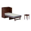 Home Square Set of 2 Walnut Twin XL Murphy Bed Chest with Mattress & Side Table