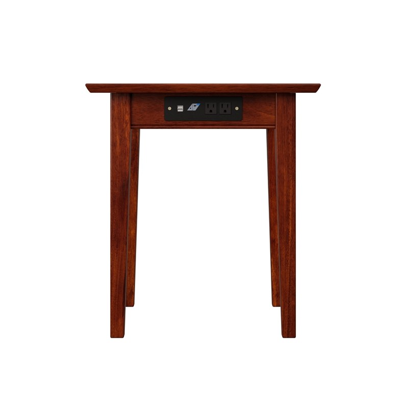 Home Square Set of 2 Murphy Full Bed Chest with Mattress & Side Table in Walnut