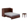 Home Square Set of 2 Murphy Full Bed Chest with Mattress & Side Table in Walnut