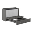 Home Square Set of 2 Queen Murphy Bed Chest with Mattress & Side Table in Gray