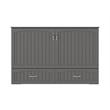 Home Square Set of 2 Queen Murphy Bed Chest with Mattress & Side Table in Gray