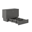 Home Square Set of 2 Gray Full Size Murphy Bed Chest with Mattress & Side Table