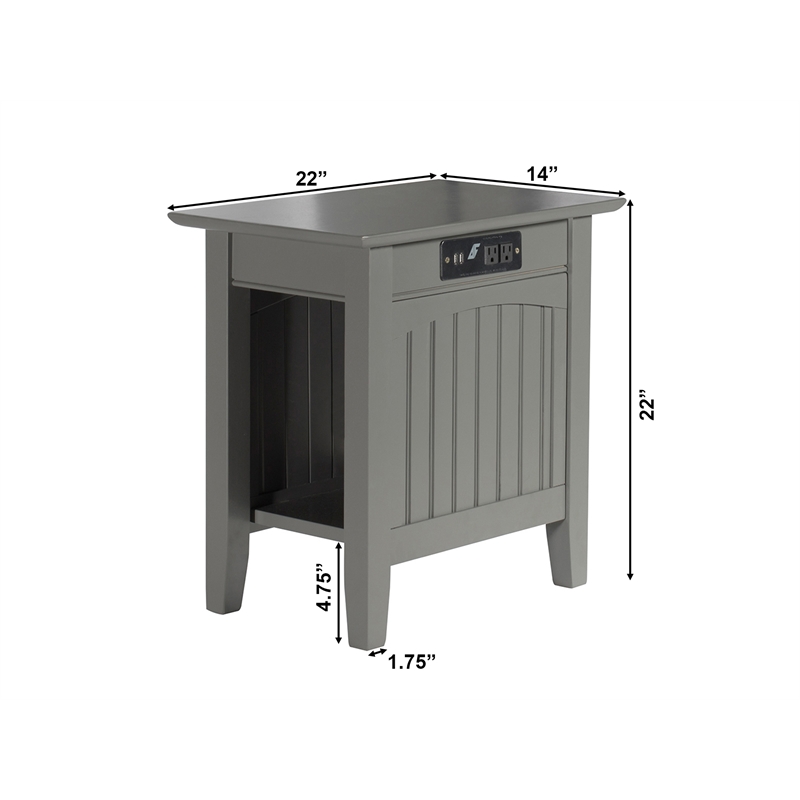 Home Square Set of 2 Gray Full Size Murphy Bed Chest with Mattress & Side Table