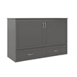 Home Square Set of 2 Queen Murphy Bed Chest & Side Table in Gray